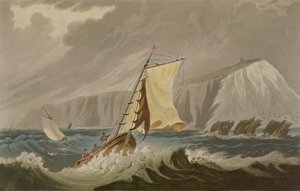 P.ロバーツによって刻まれた「ワイト島の図解、色の付いたビューのシリーズ」からの針、1846年発行（アクアチント）